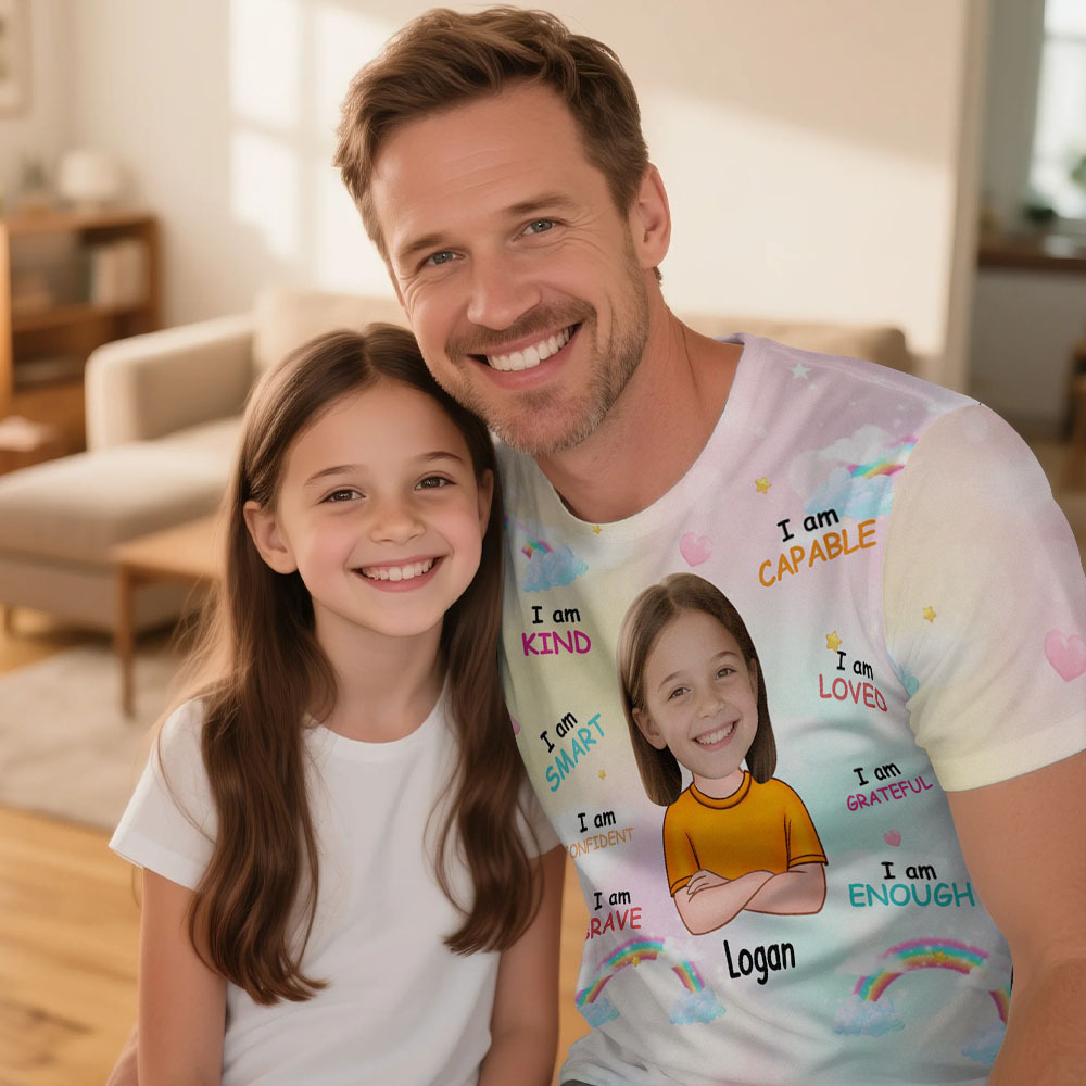 Personalised Dad Shirt Father's Day Shirt Custom Fathers Day Super Dad Shirt Gift - MyFaceUnderwearAU