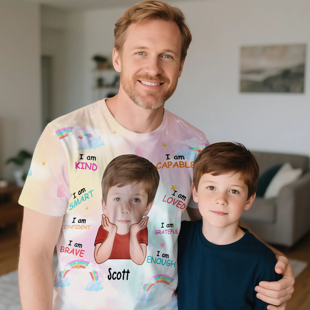 Personalised Dad Shirt Father's Day Shirt Custom Fathers Day Super Dad Shirt Gift - MyFaceUnderwearAU