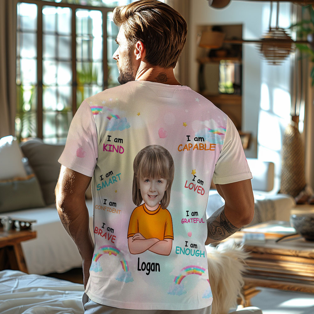 Personalised Dad Shirt Father's Day Shirt Custom Fathers Day Super Dad Shirt Gift - MyFaceUnderwearAU