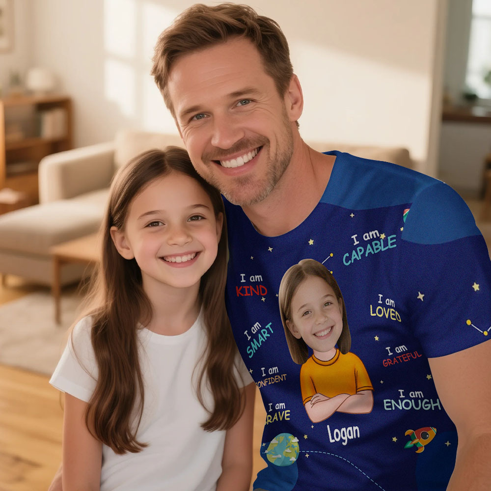 Personalised Dad Shirt Father's Day Shirt Custom Fathers Day Super Dad Shirt Gift - MyFaceUnderwearAU