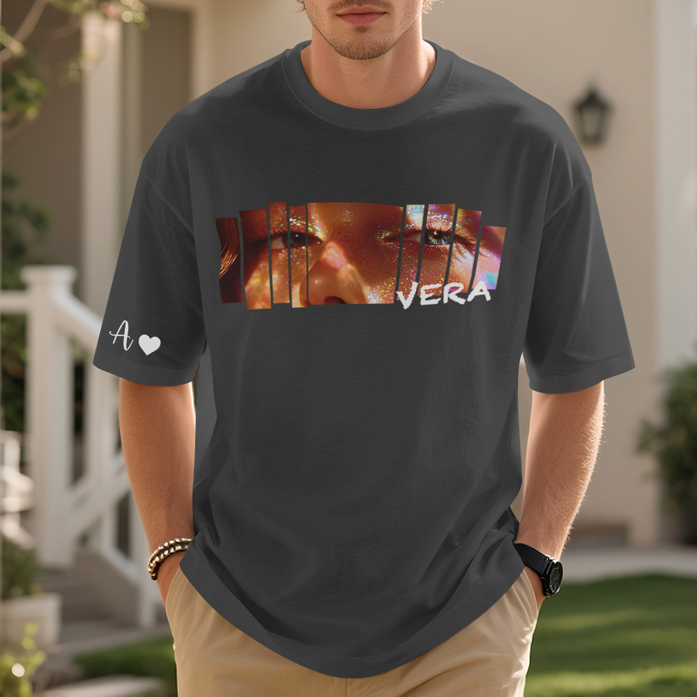 Custom Eyes Shirt Girlfriend Eyes Tee Personalized Photo and Name - MyFaceUnderwearAU