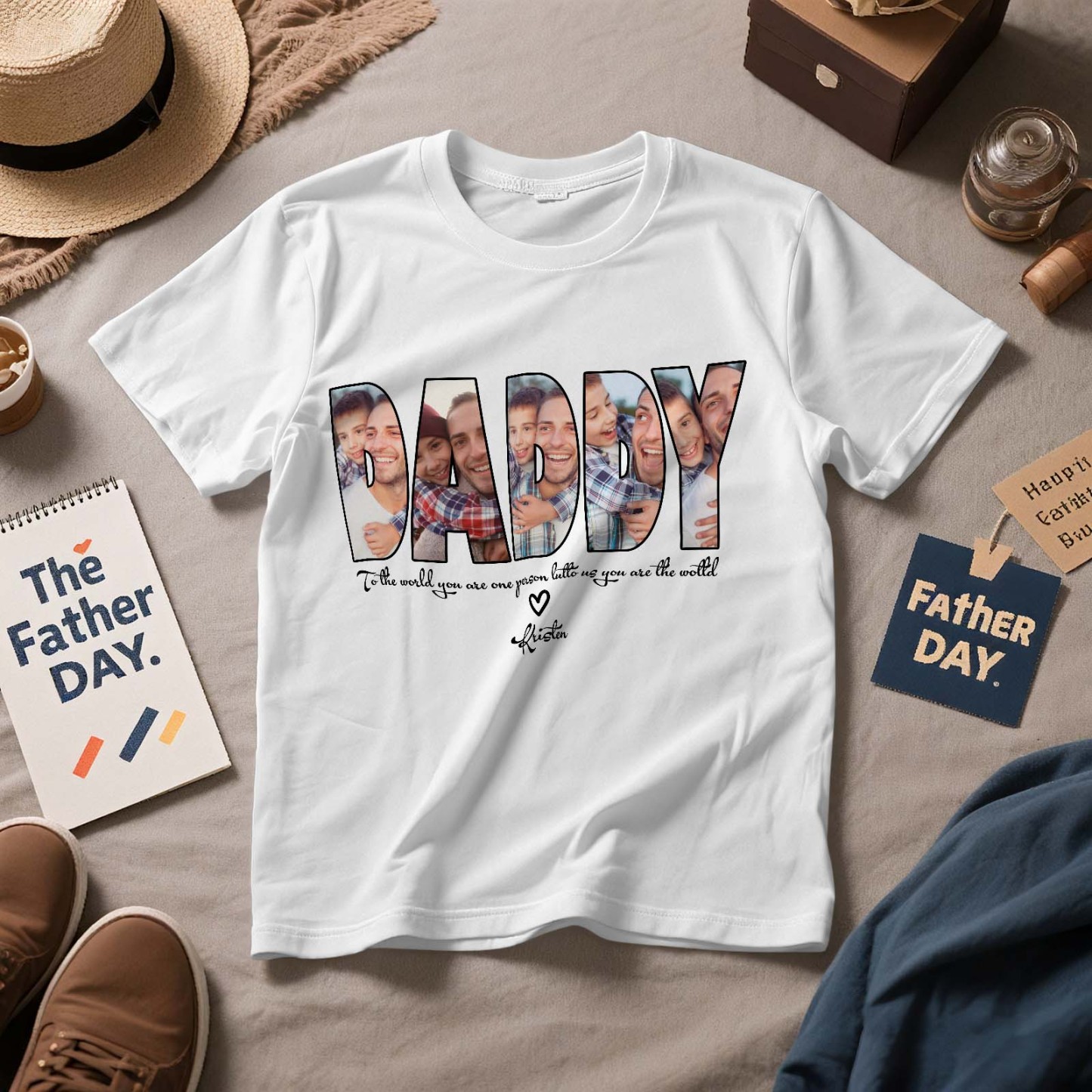 DADDY Photo Shirt,Custom Dad Shirt,Customized Father's Day Gift,Personalized Gift for Father,Printable Father Day Photo Shirt,Grandpa Dad Gift - MyFaceUnderwearAU