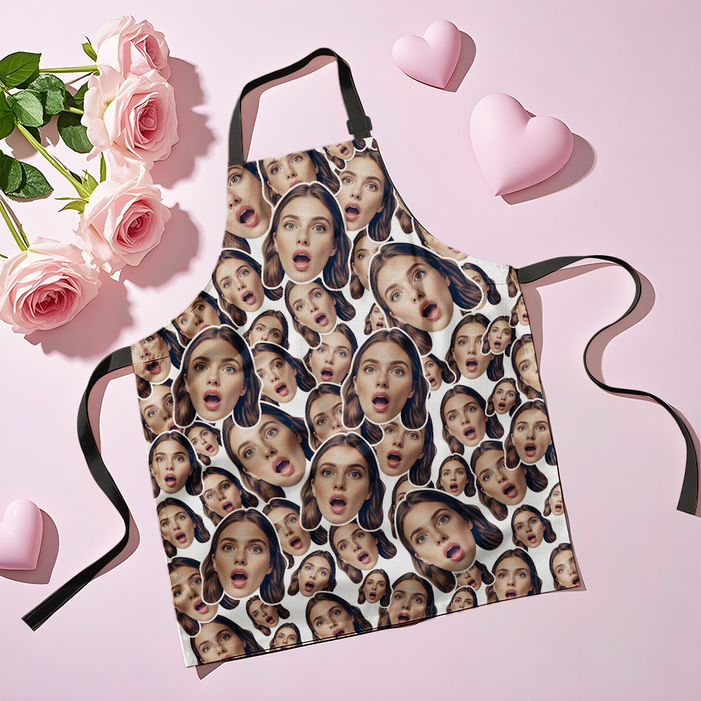 Custom Cooking Baking Crew Personalized Apro Personalised Mash Face Chef Apron, Head Chef Cooking Gifts - MyFaceUnderwearAU