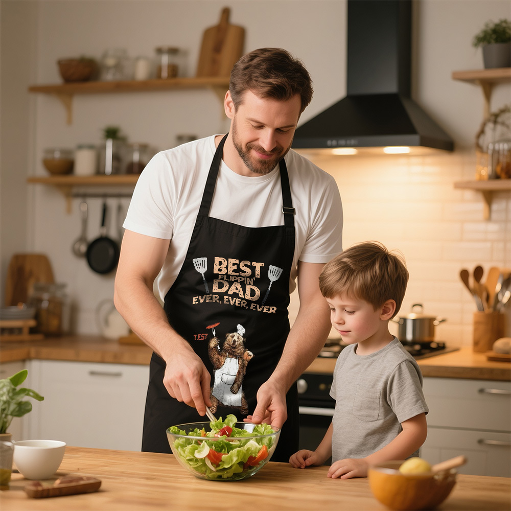 Custom Photo Hot Grill Cool Dad Family Personalized Custom Apron Gift For Dad Grandpa - MyFaceUnderwearAU