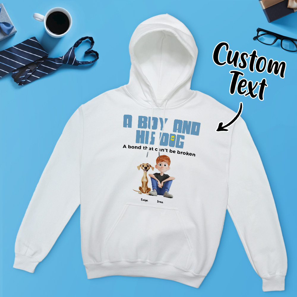 A Manand His Dogs - Personalized Cartoon Hoodie Meaningful Name Father's Day Sweatshirt - MyFaceUnderwearAU