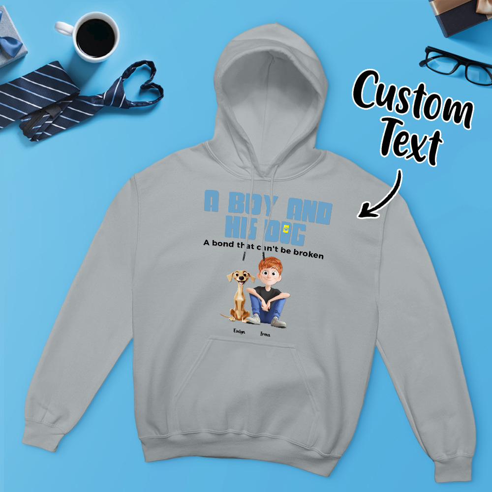 A Manand His Dogs - Personalized Cartoon Hoodie Meaningful Name Father's Day Sweatshirt - MyFaceUnderwearAU