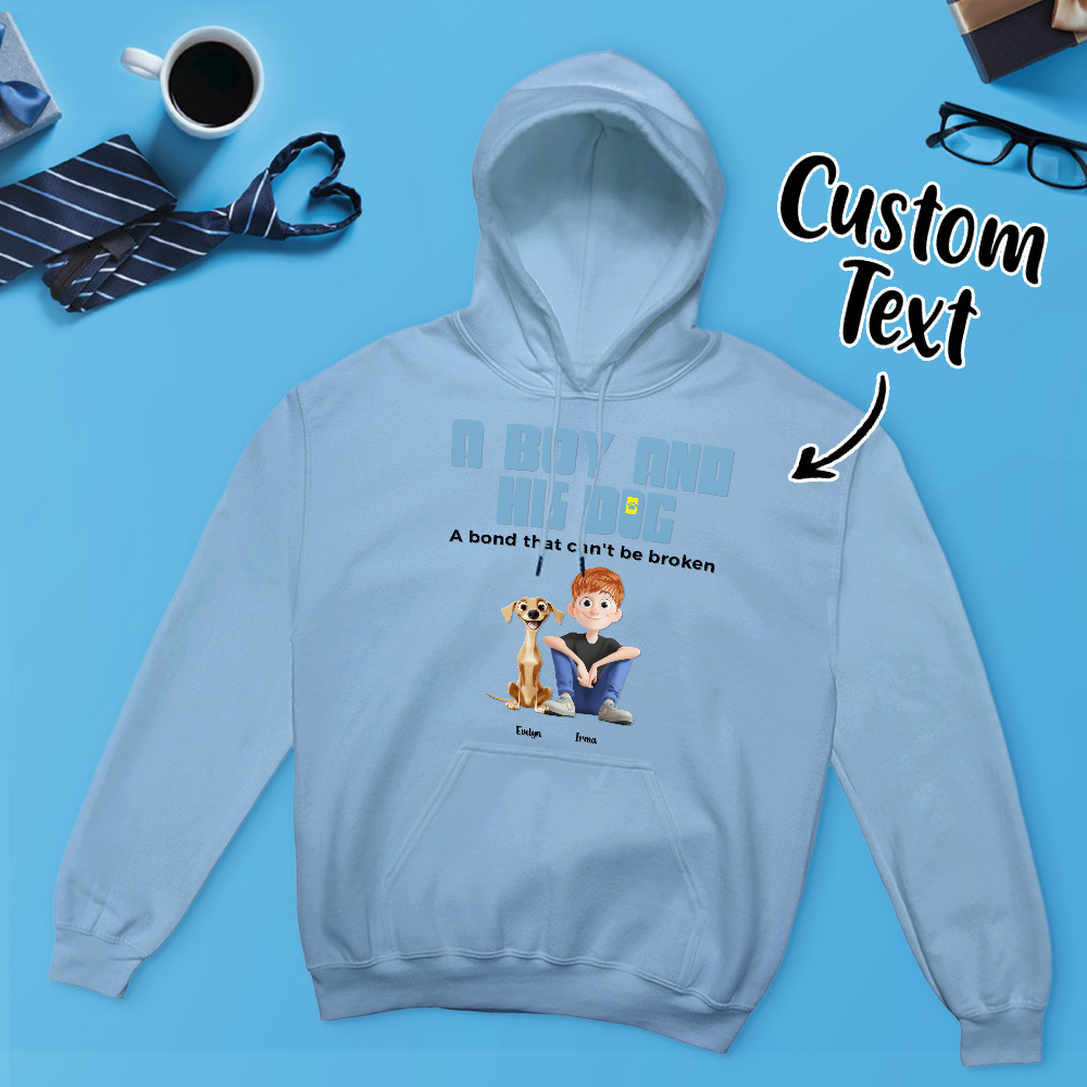 A Manand His Dogs - Personalized Cartoon Hoodie Meaningful Name Father's Day Sweatshirt - MyFaceUnderwearAU