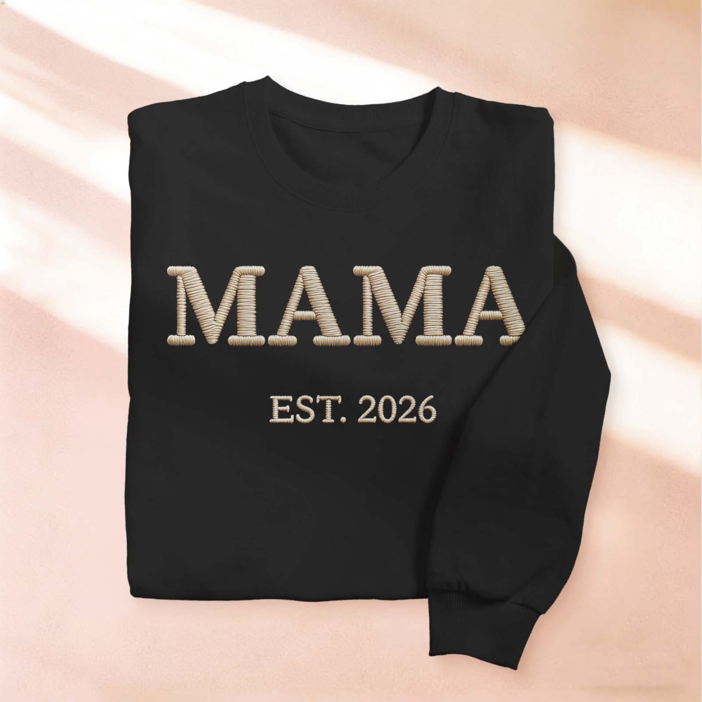 Personalized Mama Embroidered Sweatshirt, Custom Mom Embroidery Hoodie, New Mom Outfit, Pregnancy Reveal Clothing, Happy Mother's Day Gifts - Bestchristmasgifts