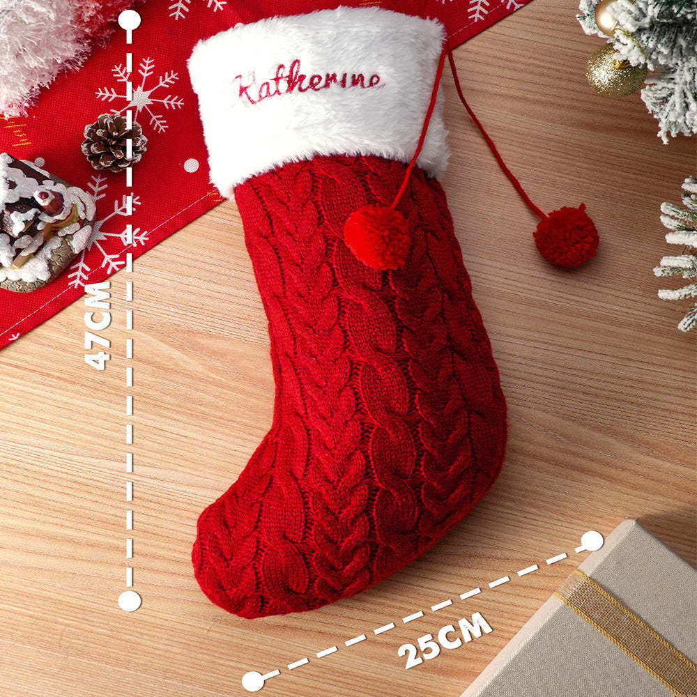 Personalized Christmas Stocking with Name Embroidery Xmas Stockings Decoration - MyFaceUnderwearAU