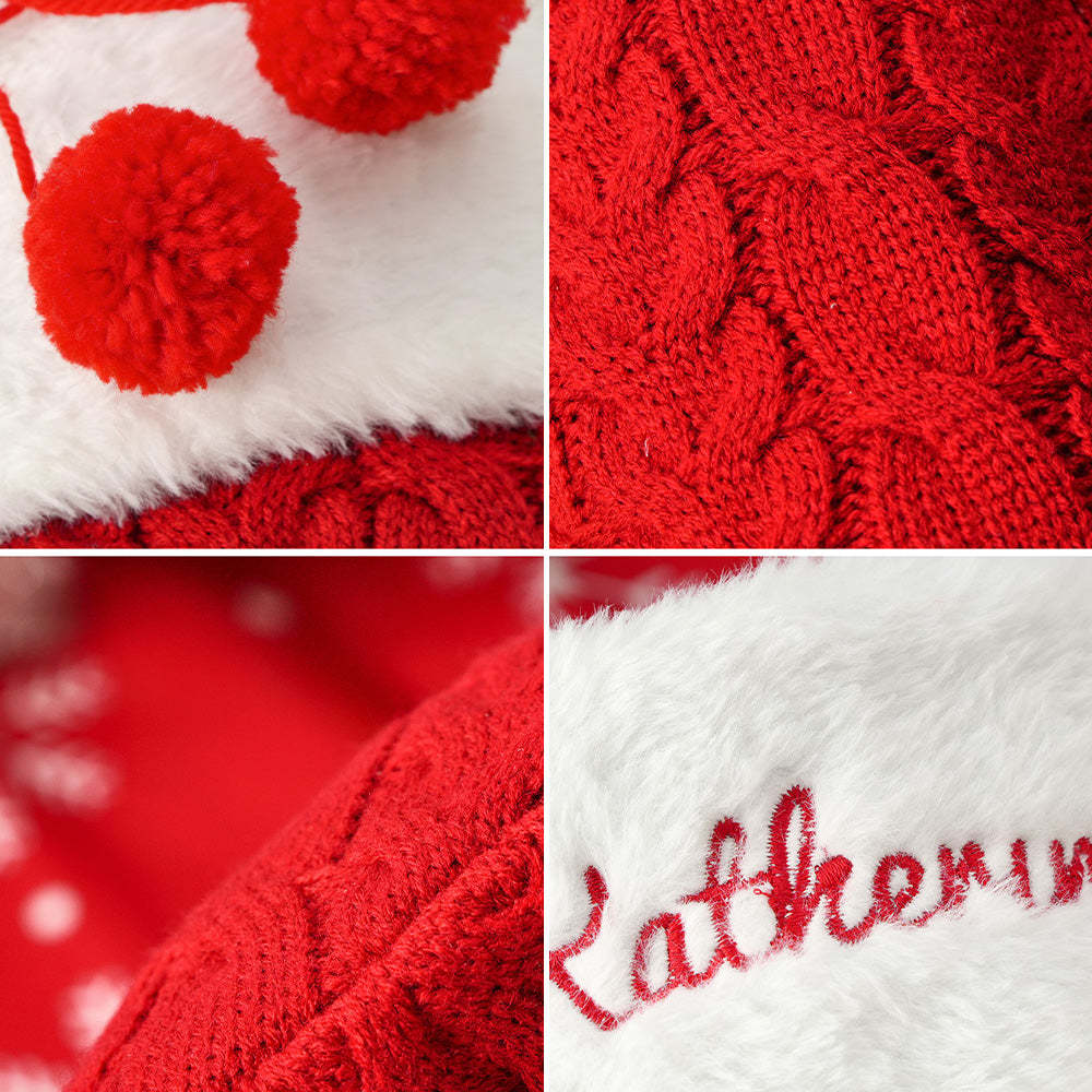 Personalized Christmas Stocking with Name Embroidery Xmas Stockings Decoration - MyFaceUnderwearAU