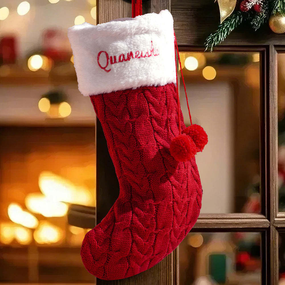 Personalized Christmas Stocking with Name Embroidery Xmas Stockings Decoration - MyFaceUnderwearAU
