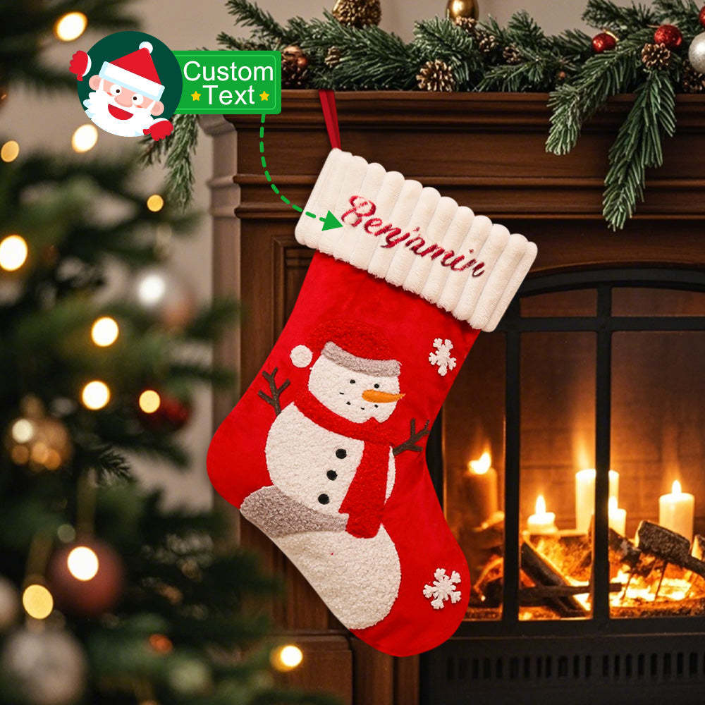 Personalized Christmas Stocking with Name Embroidery Christmas Stockings Gift for Family - MyFaceUnderwearAU