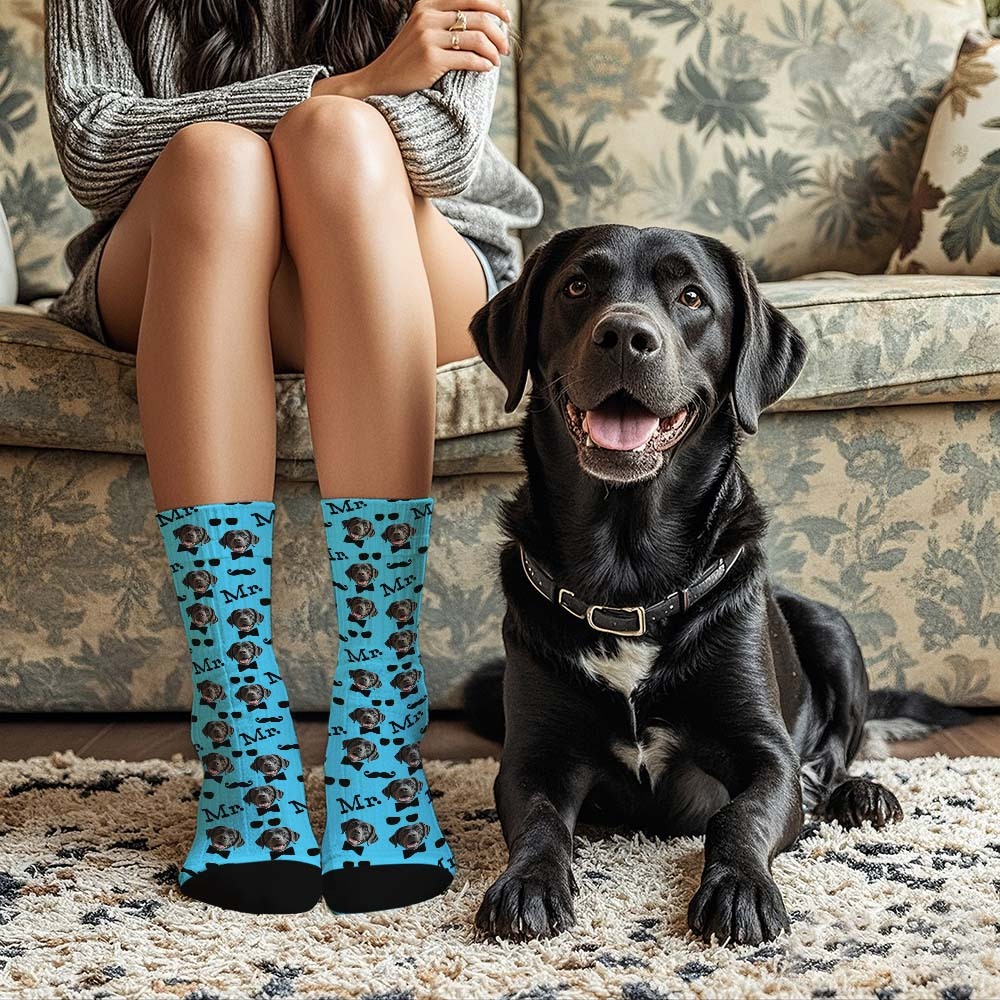 Custom Face Socks Mr Cute Socks Personalized Photo Custom Design Best Gift Idea - MyFaceUnderwearAU