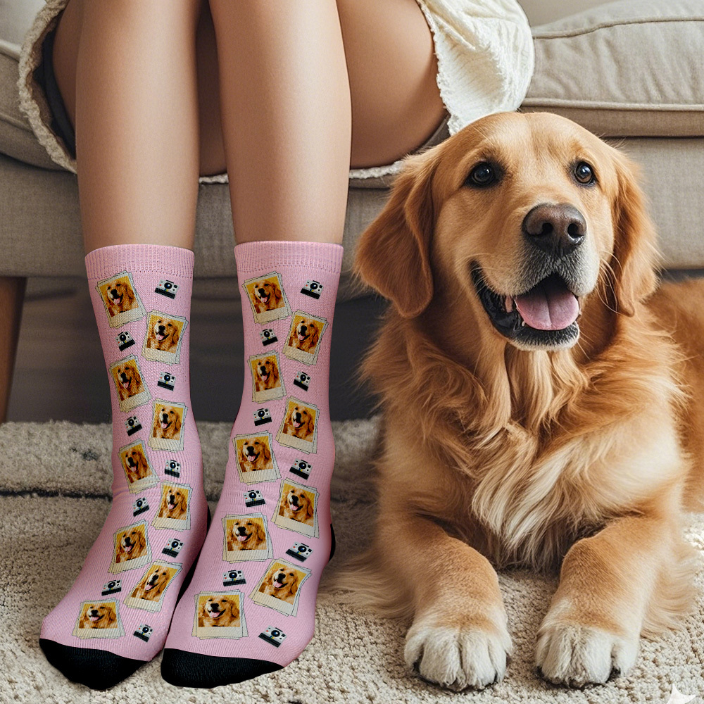 Custom Face Socks Gift Polaroid Pattern Frame Photo Socks Gift - MyFaceUnderwearAU