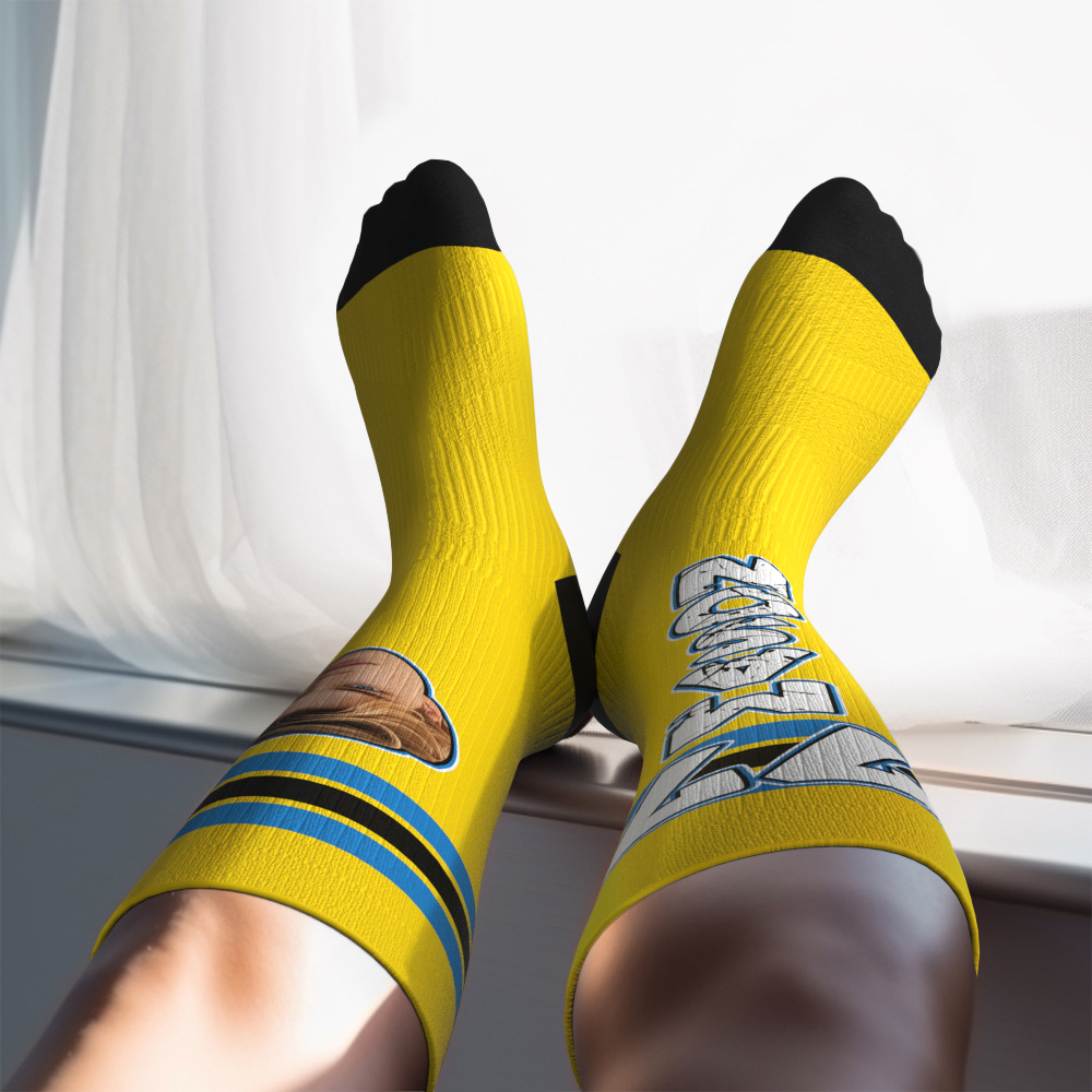 Custom Athletic Knee High Socks Personalized Compression Socks Face and Text Knee High Socks - MyFaceUnderwearAU