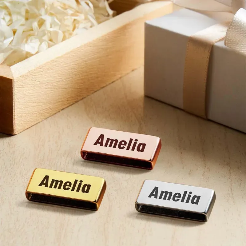 Personalised Name Apple Watch Charm - Custom Strap Accessory, Engraved Jewellery, Teen Gift, Luxe Stainless Steel Charm, Stocking Filler