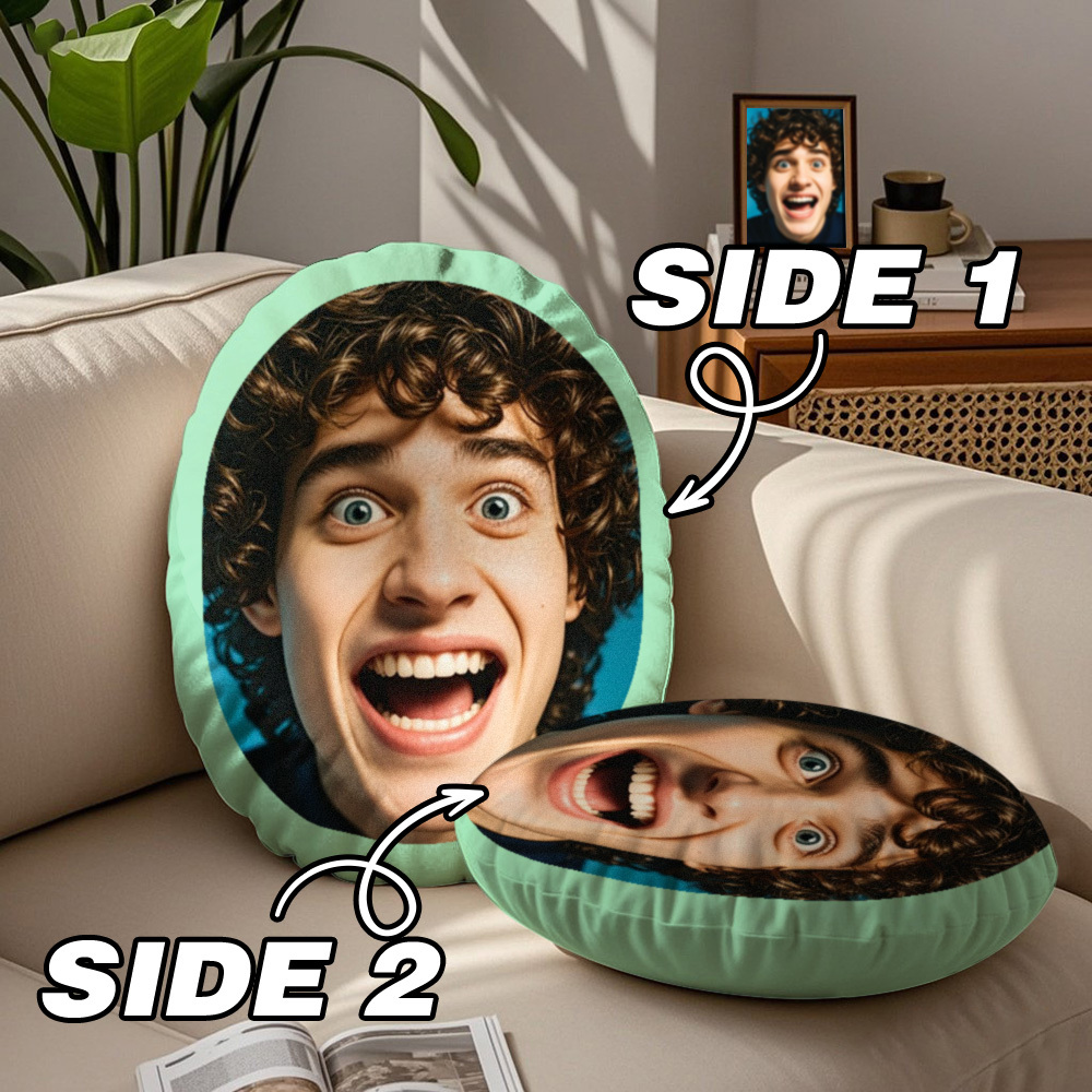 Custom Double Sided Mush Cush Big Face Pillow Funny Face Pillow - MyFaceUnderwearAU