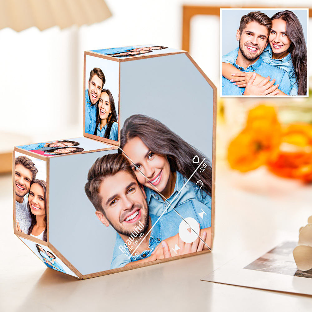 Infinity Cube Custom Photo and Song Name Folding Photo Rubic's Cube Gifts for Couple - MyFaceUnderwearAU
