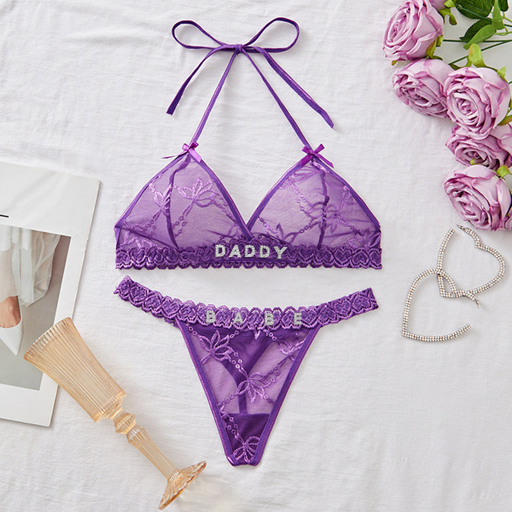 Custom Bra and Thong Seductive Name Set - MyFaceUnderwearAU
