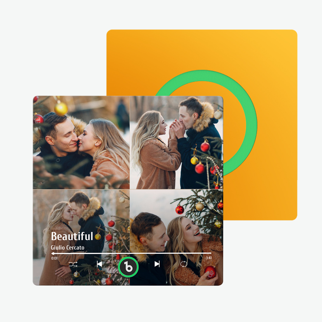 Custom Music Fridge Magnet Colorful Album Fridge Magnet Gifts for Couple 4 Photos - MyFaceUnderwearAU