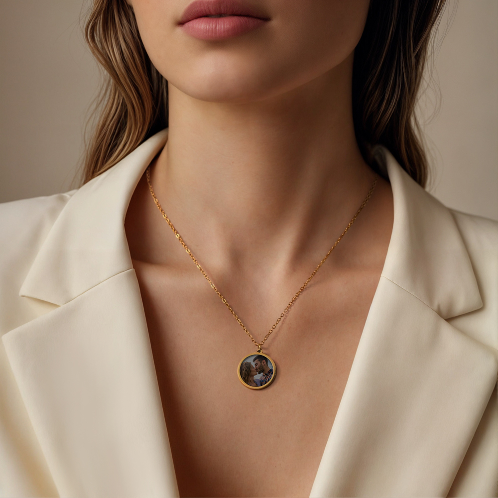 Personalised Photo Temperature-Sensitivel Color-Changing Heart Necklace Photo Gift Necklace for Lover - MyFaceUnderwearAU