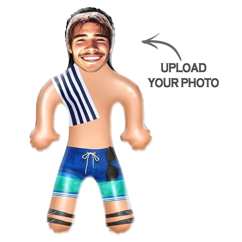 Personalized Beach Guy Blow Up Dolls Funny Inflatable Man Printed Face for Party Favors - MyFaceUnderwearAU