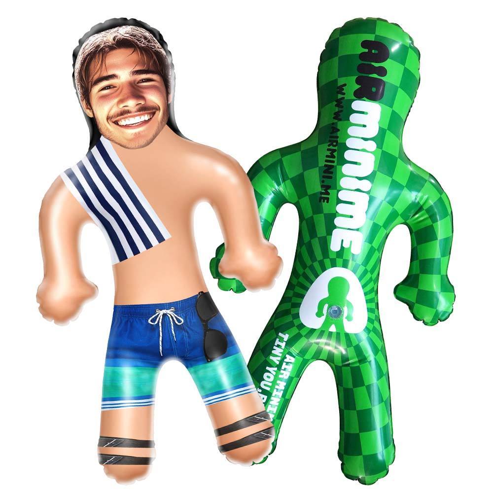 Personalized Beach Guy Blow Up Dolls Funny Inflatable Man Printed Face for Party Favors - MyFaceUnderwearAU