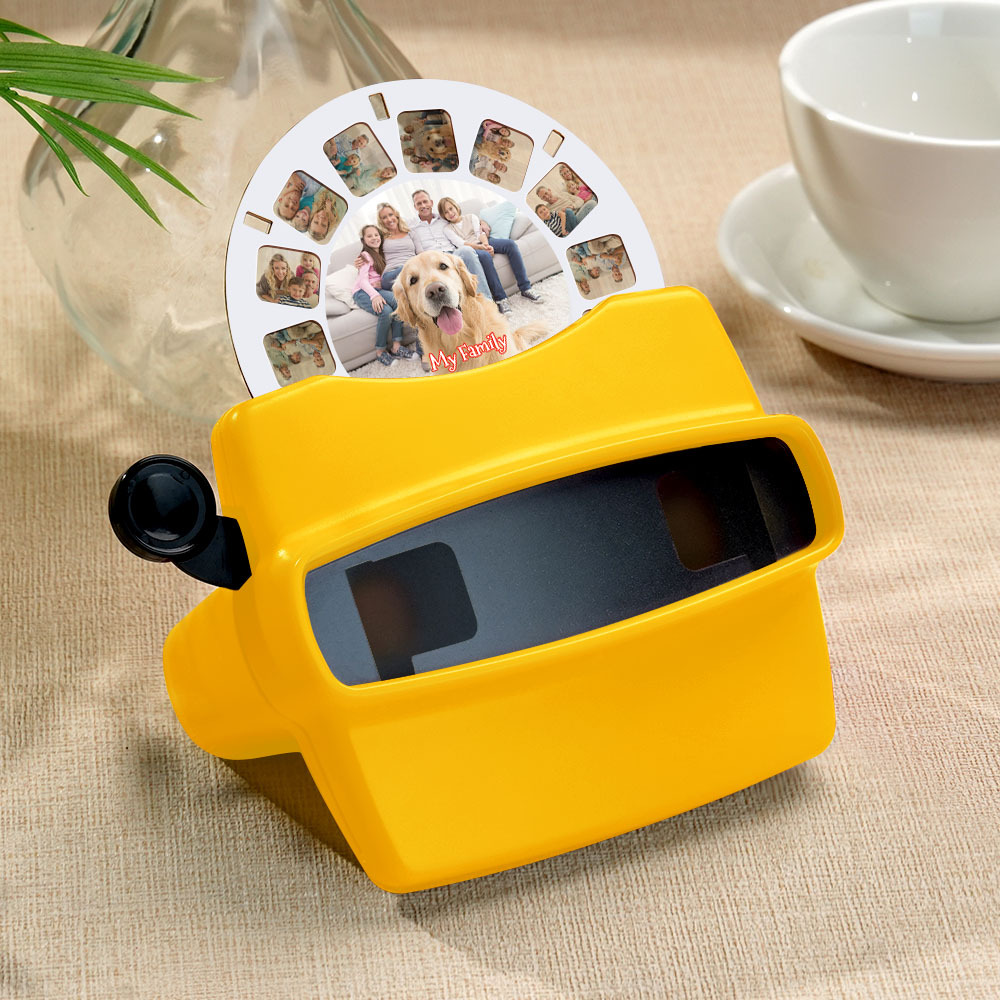 Custom Black 3D Viewfinder and Reel Personalized Christmas Gift with your own photos Text and Photo Viewer Multiple Films Available Gifts Idea
