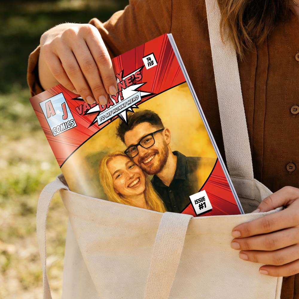 Personalised Valentine's Day Comic Book | Valentine's Day Boyfriend Gift | Valentine's Day Gift for Her | Unique Valentine's Day Gift - MyFaceUnderwearAU
