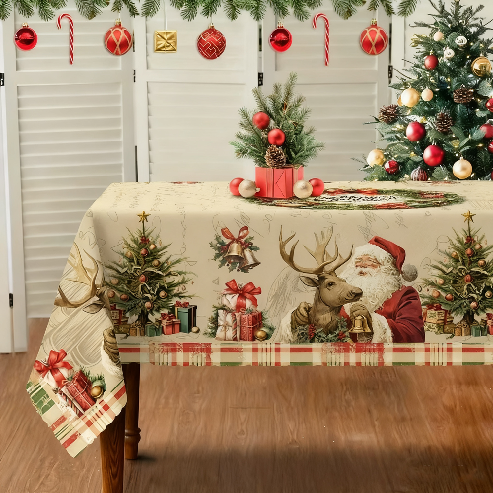 Christmas New Arrival Tablecloth, Digital Printed Festive Dining Table Cover, Holiday Home Decoration - MyFaceUnderwearAU