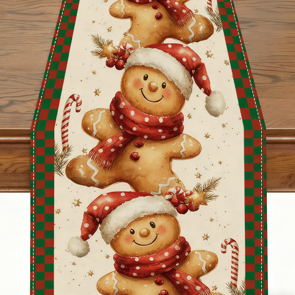 TABLE RUNNER-Christmas Table Runner Woven Polyester, Festive Holiday Dining Decor, Perfect for Season Celebrations