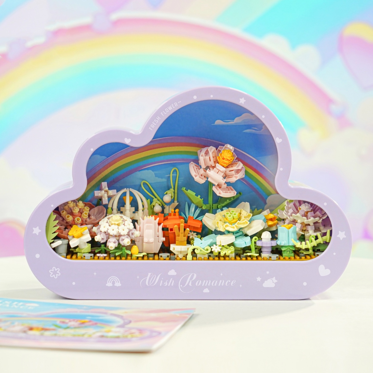 Cloud Mirror Lamp Sweet Castle Building Blocks With Lights Ornaments Assembly Toys Christmas Valentine'S Day Gift - MyFaceUnderwearAU