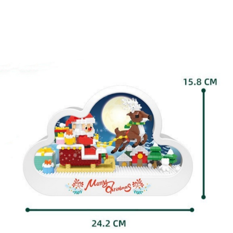 Cloud Mirror Lamp Sweet Castle Building Blocks With Lights Ornaments Assembly Toys Christmas Valentine'S Day Gift - MyFaceUnderwearAU