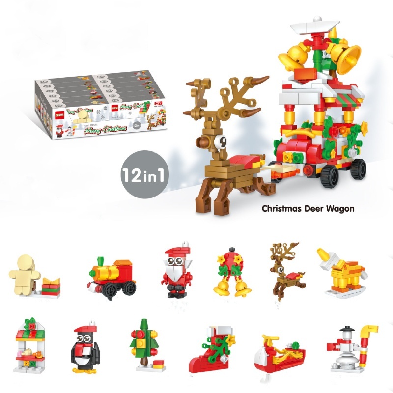 Santa Claus Elk Decoration Building Blocks Ornaments Christmas Countdown Assembly Children'S Toys - MyFaceUnderwearAU