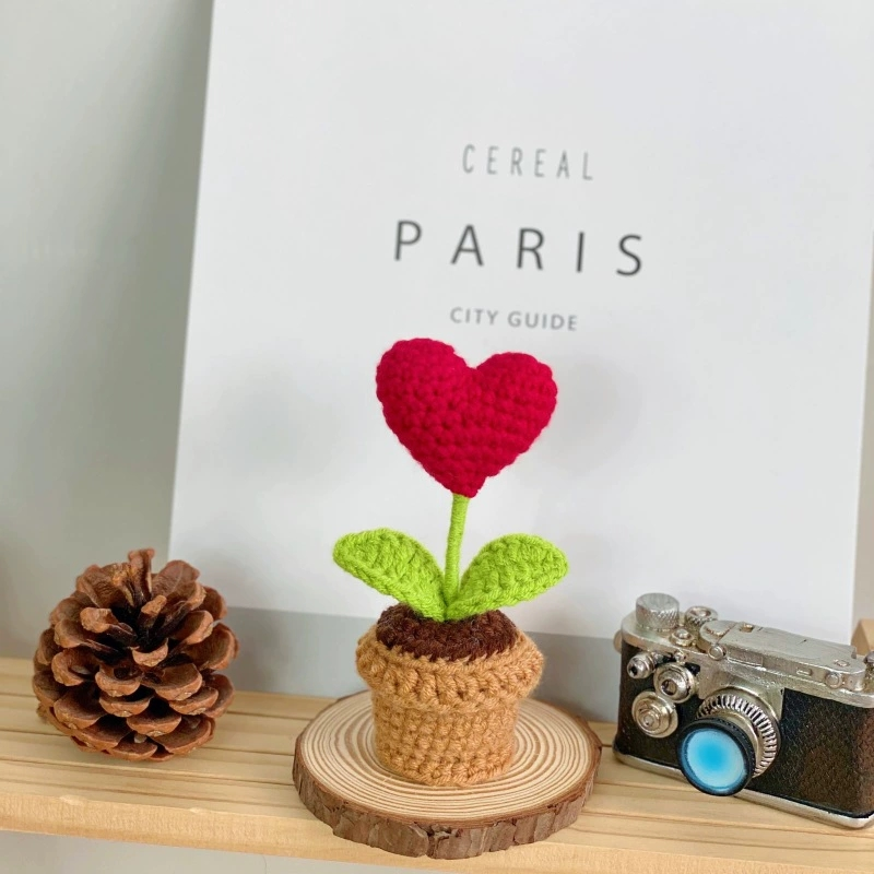 Small Potted Crocheted Flower Potted Flower Decoration Creative Gift Ornaments Cute Small Ornaments - MyFaceUnderwearAU