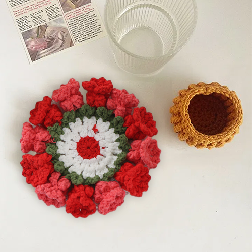 Handmade Crochet Lily of the Valley Coaster Set with Transformable Floral Design Eco-Friendly Home Decor Unique Gift for Mom - MyFaceUnderwearAU