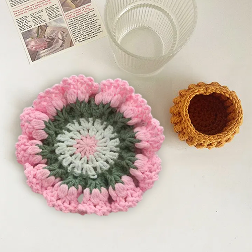 Handmade Crochet Lily of the Valley Coaster Set with Transformable Floral Design Eco-Friendly Home Decor Unique Gift for Mom - MyFaceUnderwearAU