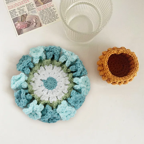 Handmade Crochet Lily of the Valley Coaster Set with Transformable Floral Design Eco-Friendly Home Decor Unique Gift for Mom - MyFaceUnderwearAU