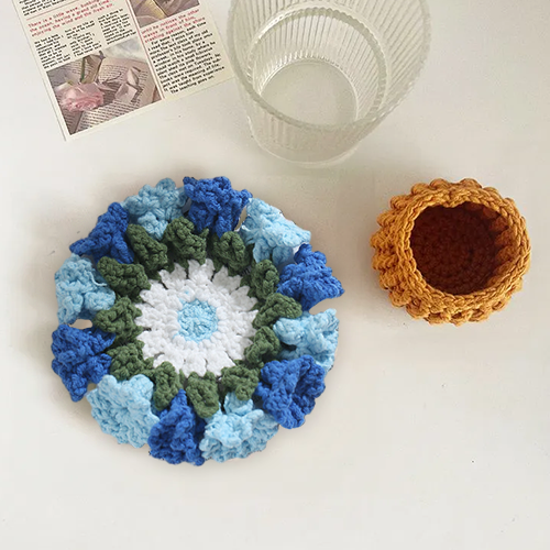 Handmade Crochet Lily of the Valley Coaster Set with Transformable Floral Design Eco-Friendly Home Decor Unique Gift for Mom - MyFaceUnderwearAU