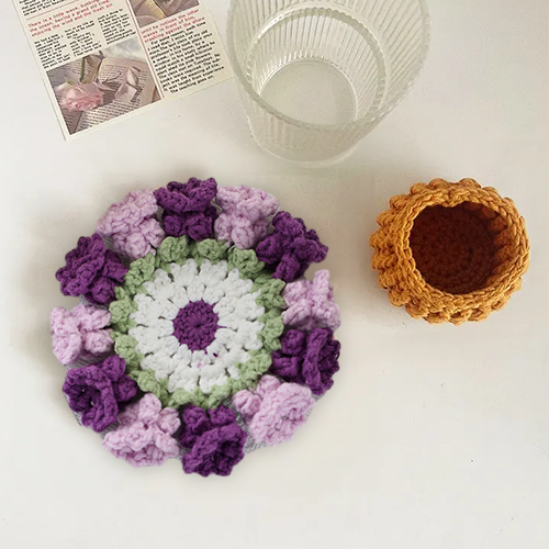 Handmade Crochet Lily of the Valley Coaster Set with Transformable Floral Design Eco-Friendly Home Decor Unique Gift for Mom - MyFaceUnderwearAU