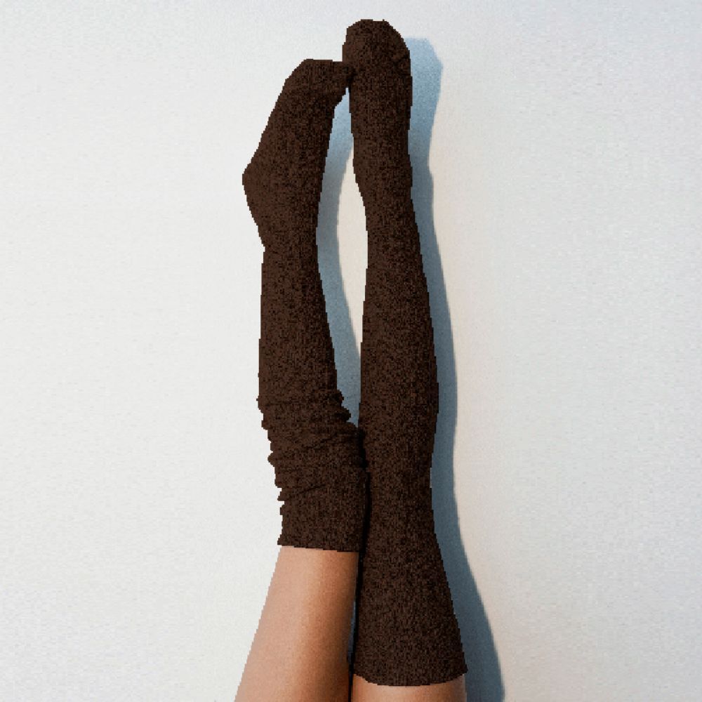 Women Winter Leg Warmers Solid Color Stockings Knitted Over The Knee Pile Socks - MyFaceUnderwearAU