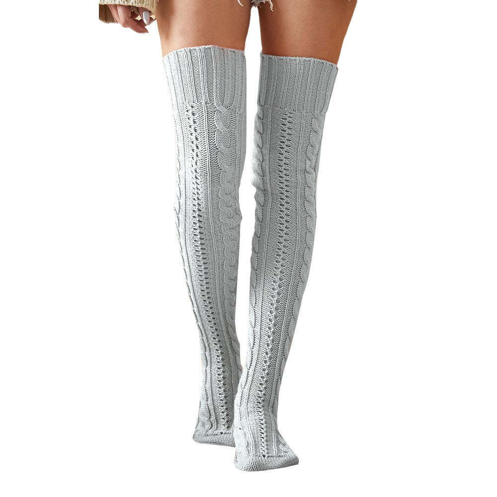 Women Winter Leg Warmers Knitted Jacquard Stockings Over The Knee Socks Floor Socks Pile Socks - MyFaceUnderwearAU