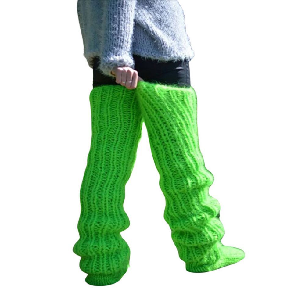 Womens Solid Color Knitted Wool Socks Over The Knee - MyFaceUnderwearAU