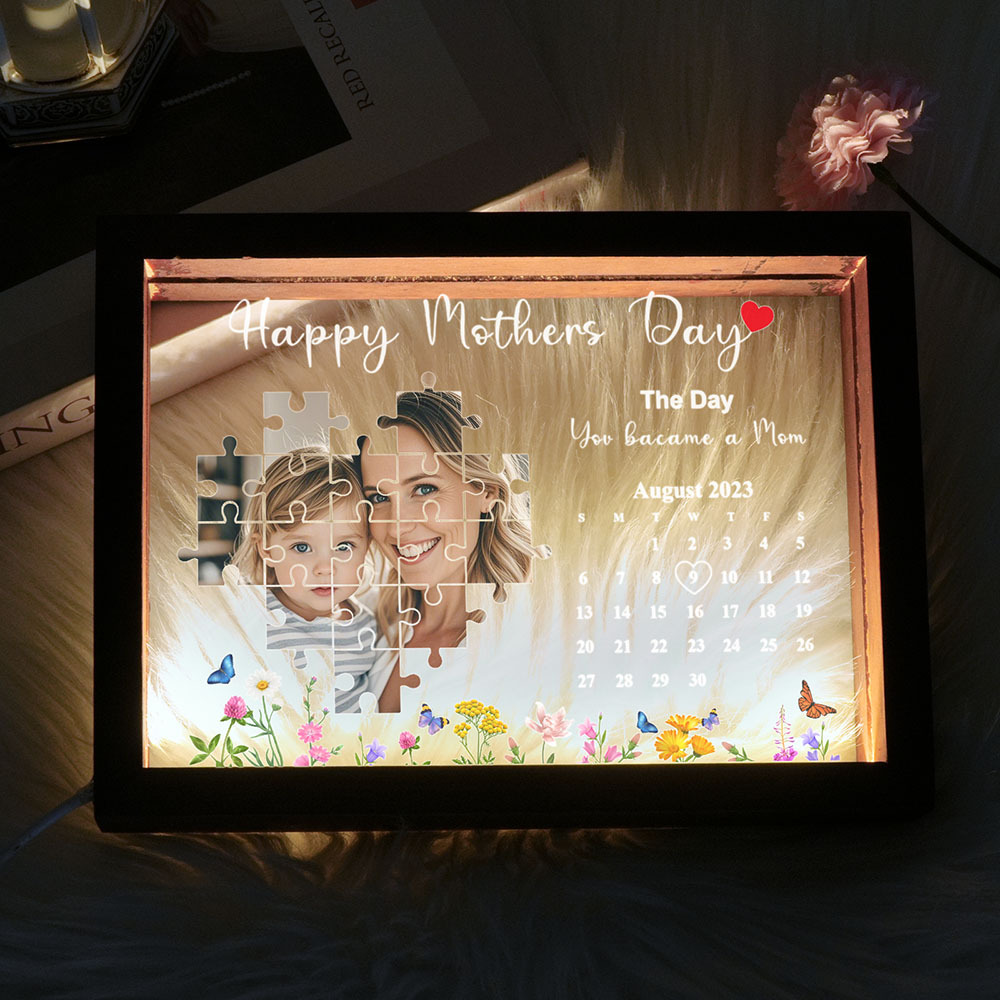 The Day You Became My Mother Light Frame Box Personalized Gift Mother's Day Gifts - MyFaceUnderwearAU
