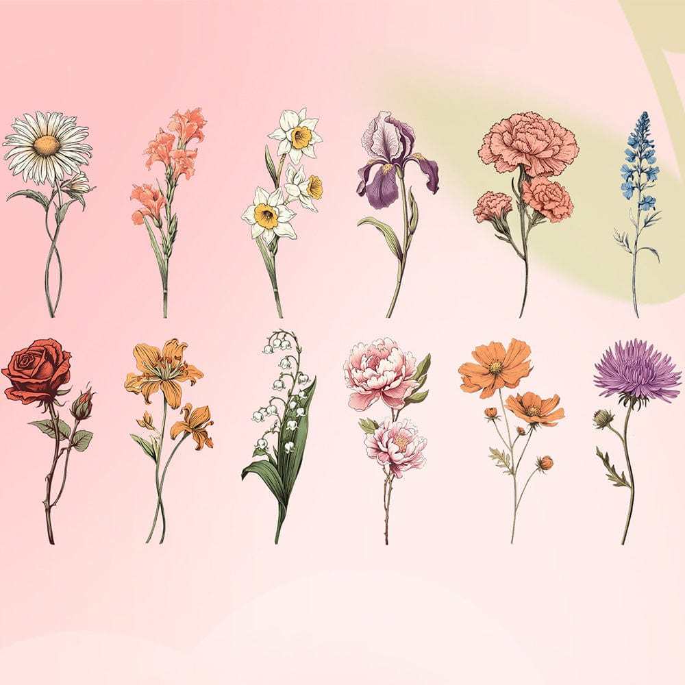 Personalized Letter Lights With Birthday Flowers Custom Text Warm Night Light Mother's Day Gift - MyFaceUnderwearAU