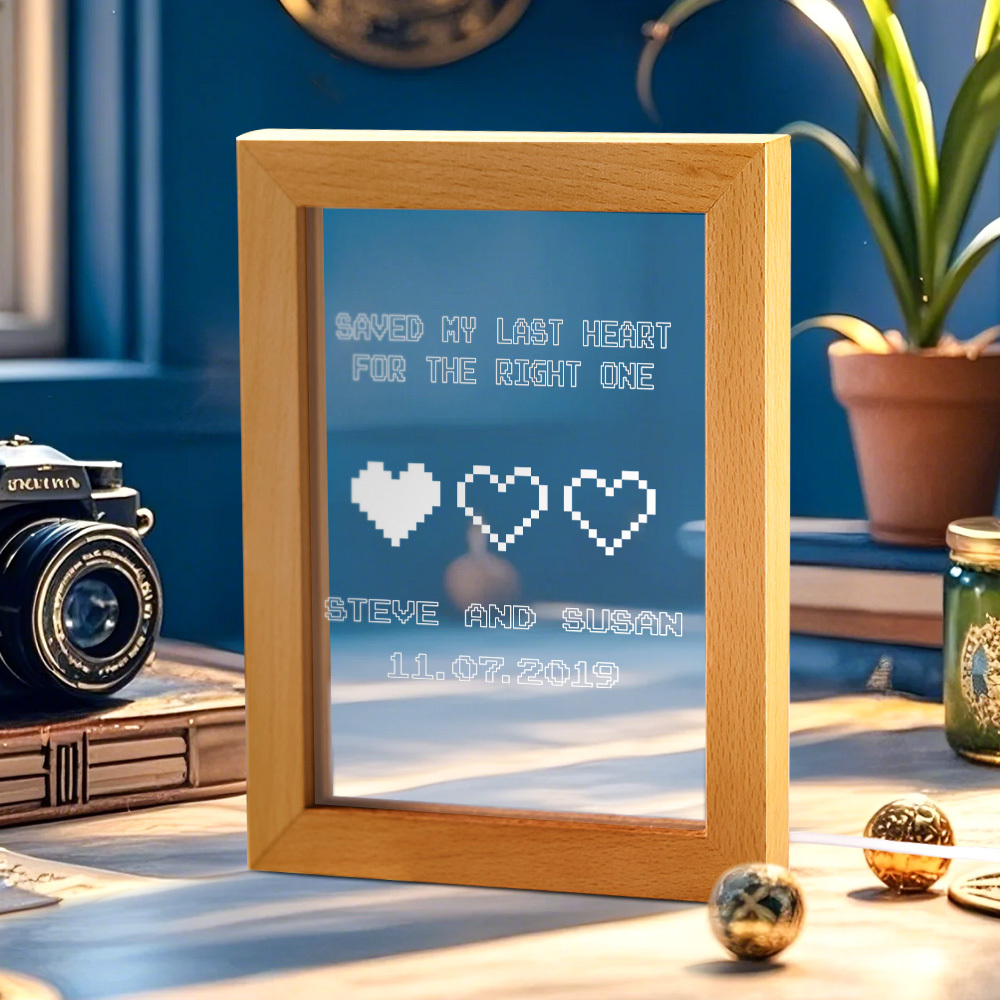 8 Bit Heart Night Light - Gamer Heart Gifts - Retro Night light - Anniversary Gift - Saved My Last Heart - Wedding Gift - 8 Bit Light