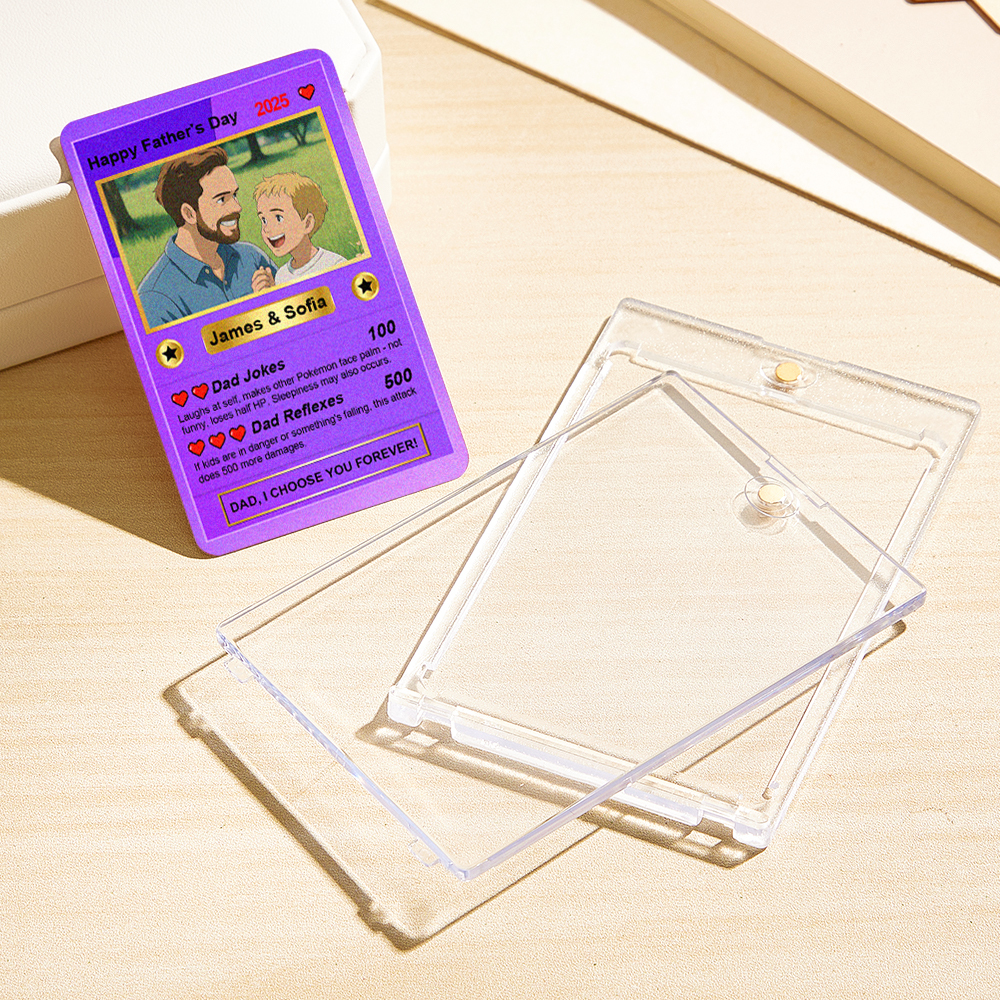 Custom Father's Day Anime Cards Custom Photo Poke Card Gift Idea for Loved One - MyFaceUnderwearAU