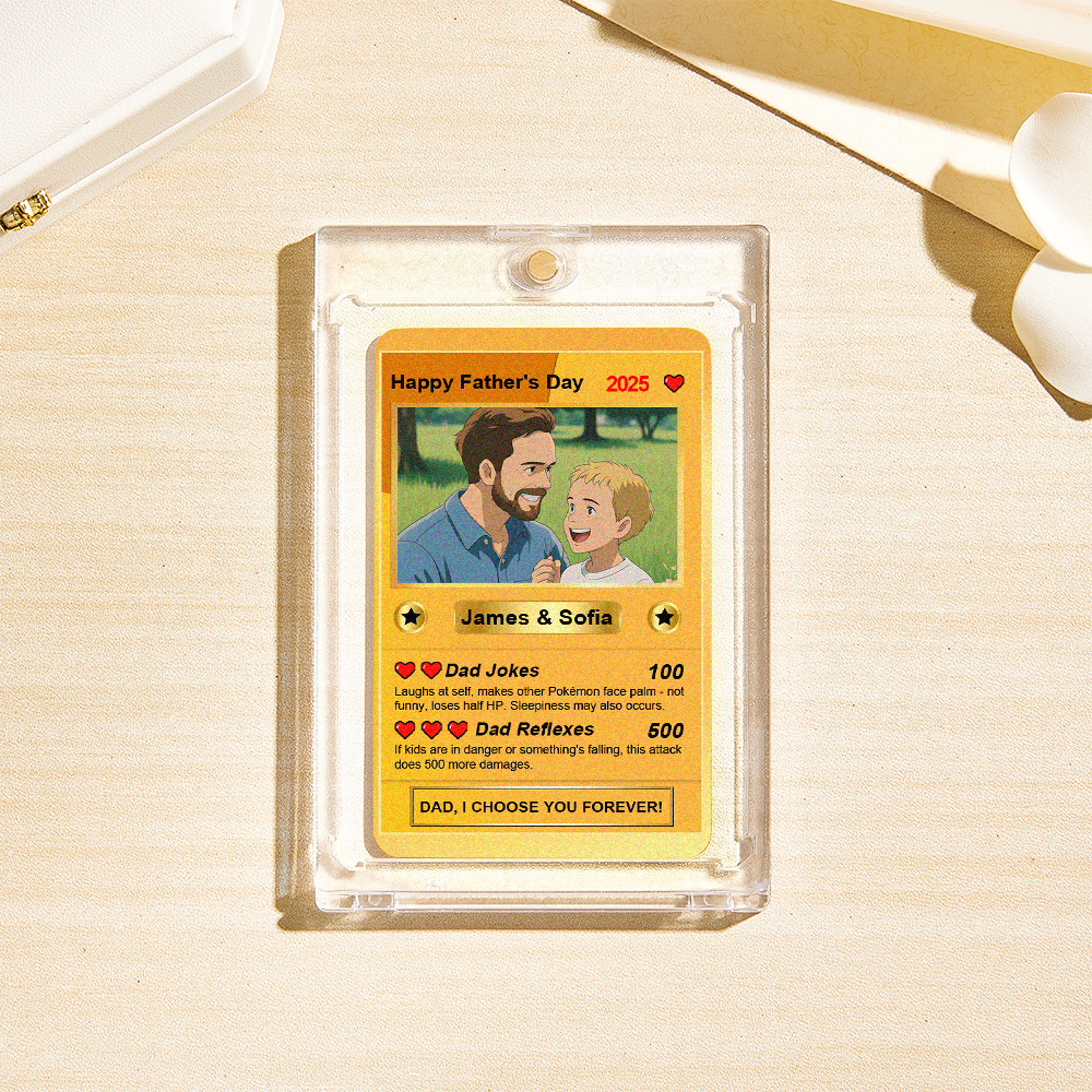 Custom Father's Day Anime Cards Custom Photo Poke Card Gift Idea for Loved One - MyFaceUnderwearAU