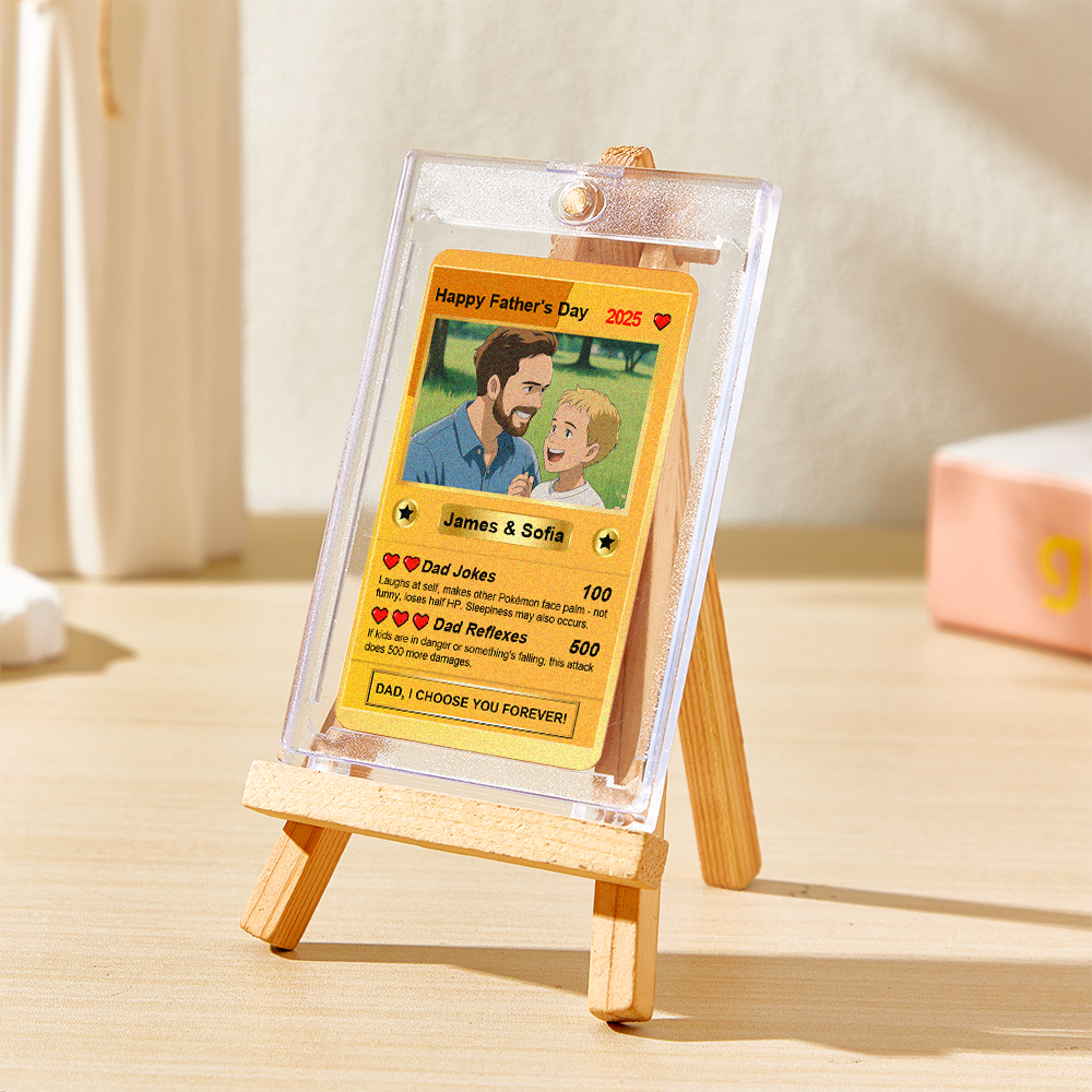 Custom Father's Day Anime Cards Custom Photo Poke Card Gift Idea for Loved One - MyFaceUnderwearAU