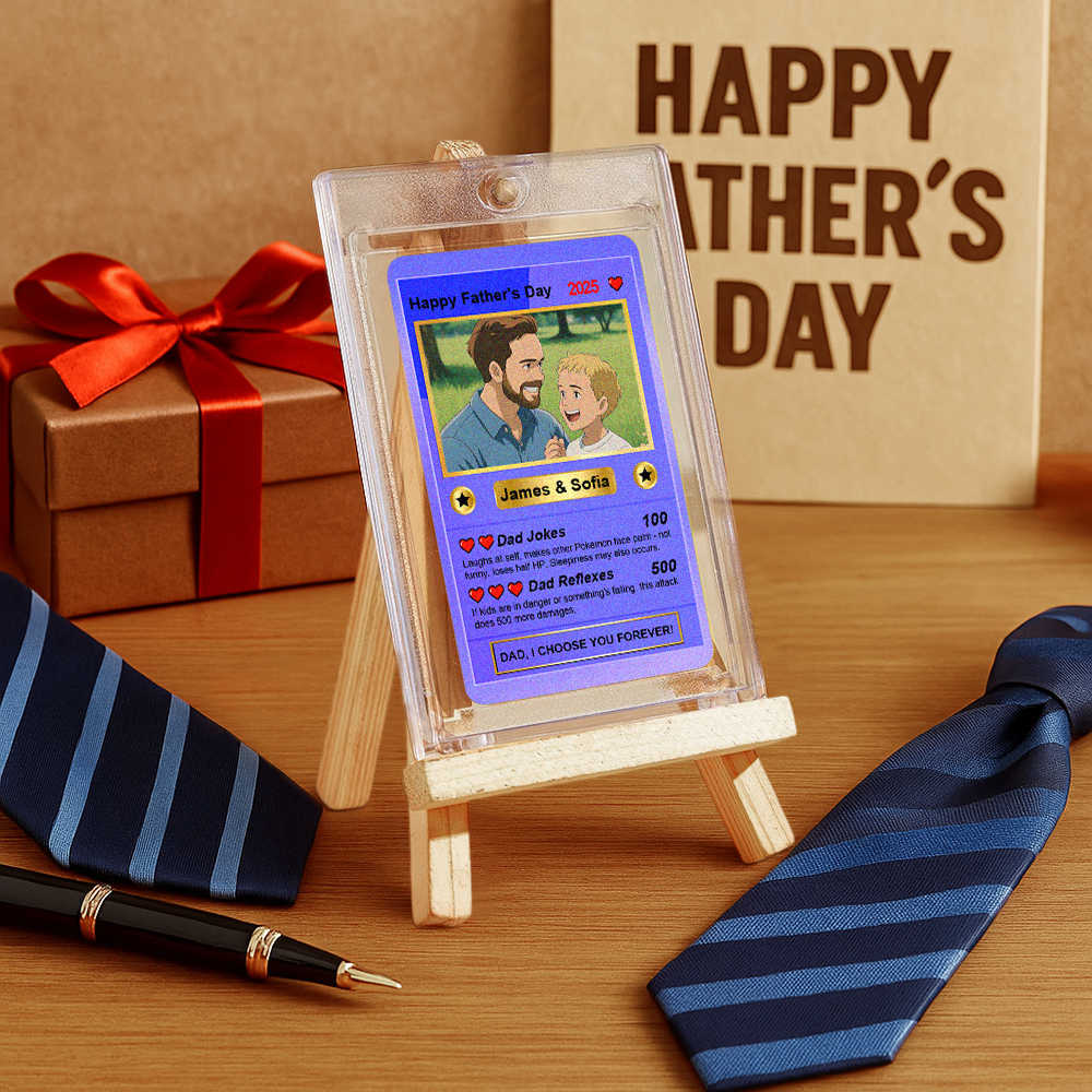Custom Father's Day Anime Cards Custom Photo Poke Card Gift Idea for Loved One - MyFaceUnderwearAU